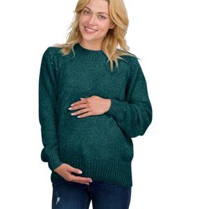 Eliana Teal Green Size Medium Chenille Maternity Sweater